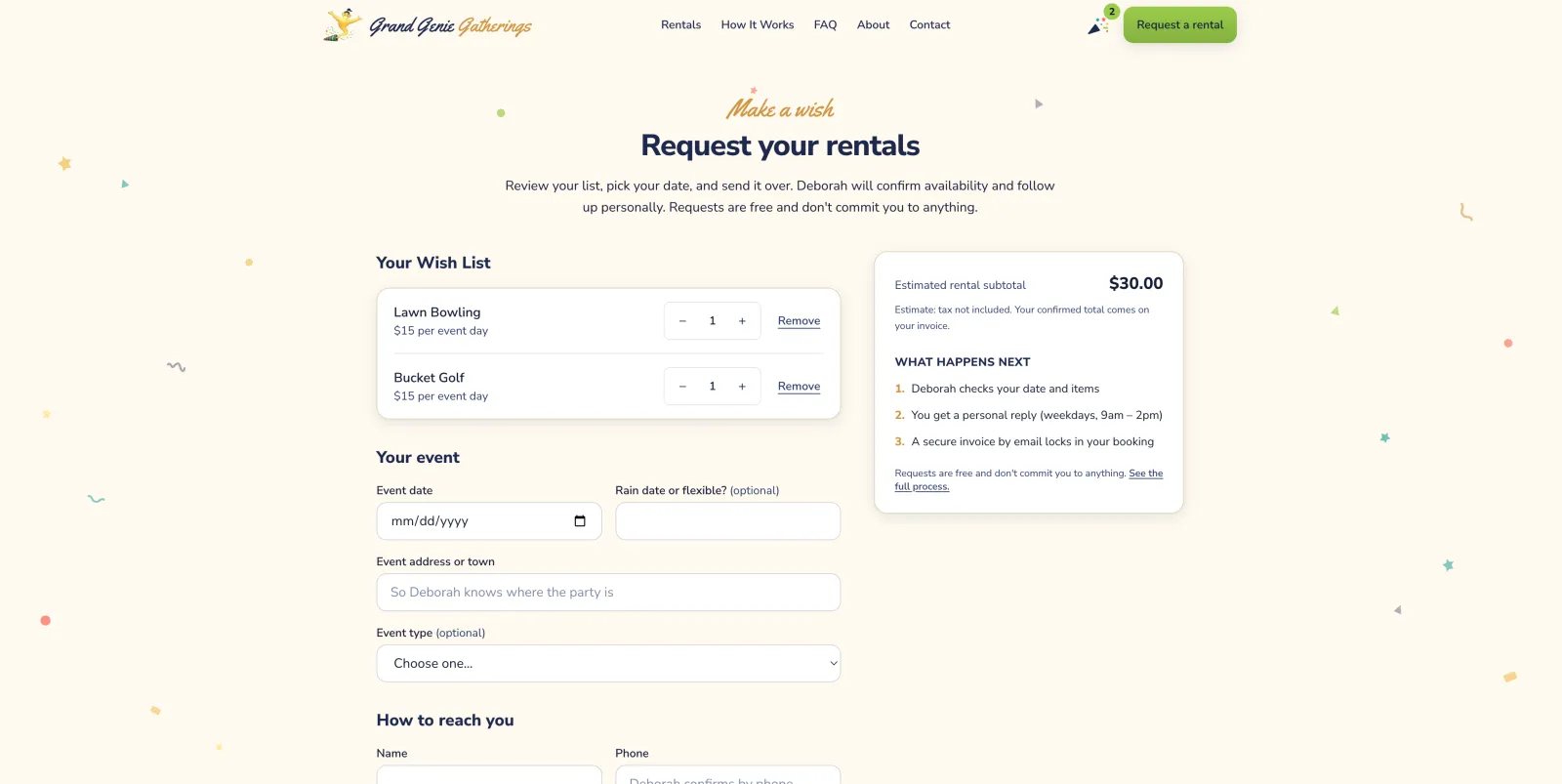 Rental Request Form