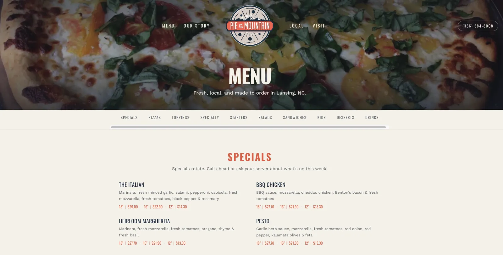 Full Menu